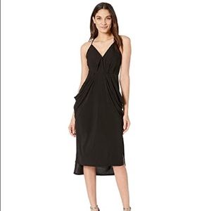 BCBGeneration Black Drape Pocket Midi Dress